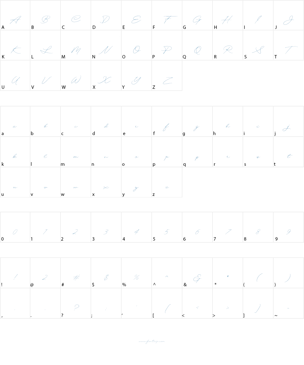 Excellent Signature Demo Font Character
